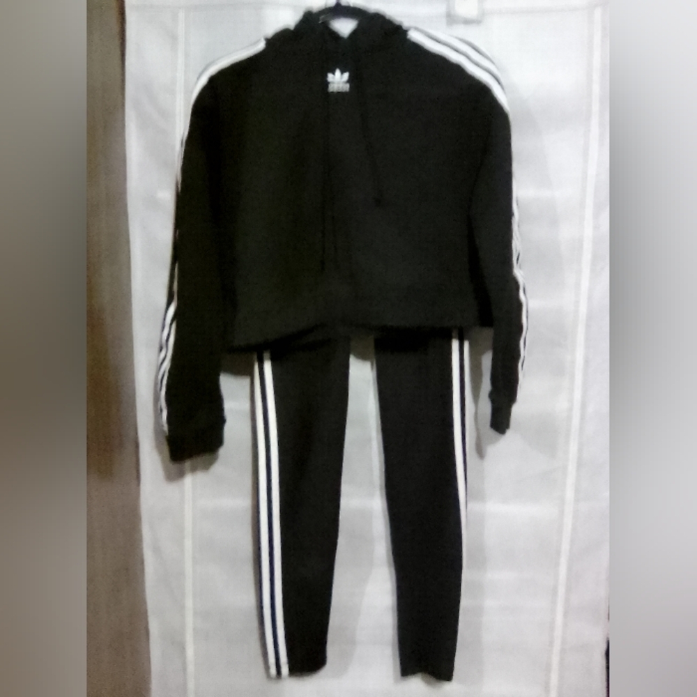 Adidas Black and White Crop Top